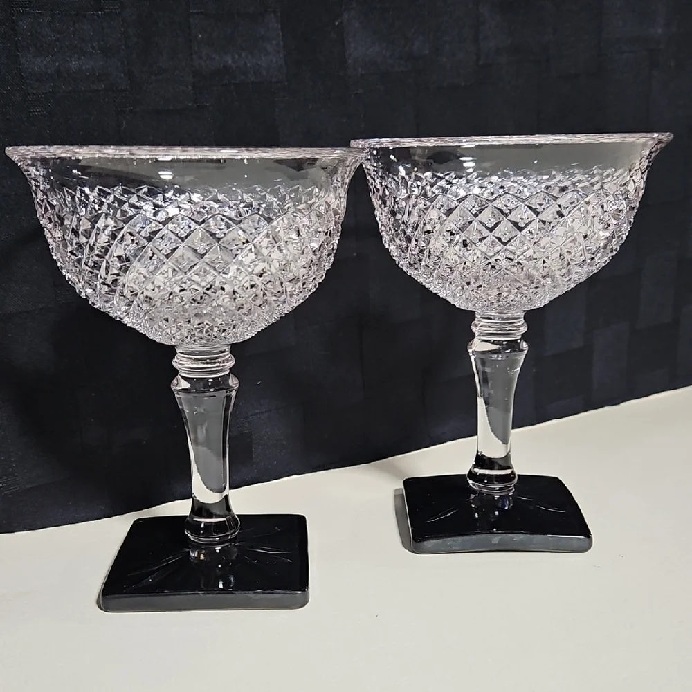 VTG Westmoreland English Hobnail Clear Square Base Cocktail Glasses, Set of 2